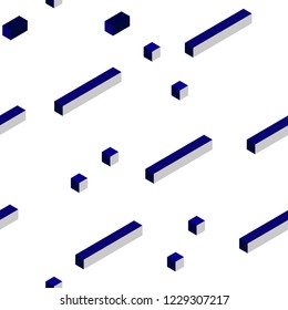 Dark Pink, Blue vector seamless, isometric pattern in square style. Rectangles on abstract background with colorful gradient. Pattern for design of fabric, wallpapers.