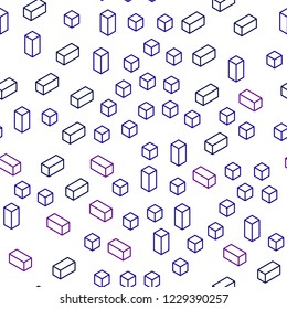 Dark Pink, Blue vector seamless, isometric background with rectangles. Decorative design in abstract style with rectangles. Pattern for trendy fabric, wallpapers.