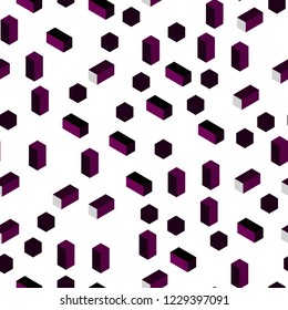 Dark Pink, Blue vector seamless, isometric cover in polygonal style. Modern abstract illustration with colorful rectangles. Design for textile, fabric, wallpapers.