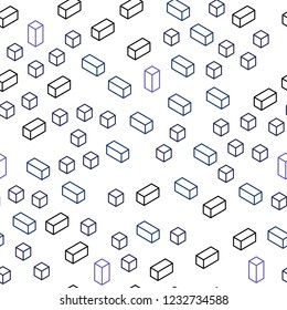 Dark Pink, Blue vector seamless, isometric cover in polygonal style. Rectangles on abstract background with colorful gradient. Design for textile, fabric, wallpapers.