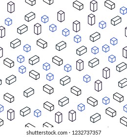 Dark Pink, Blue vector seamless, isometric template with rhombus. Beautiful illustration with rectangles and squares. Texture for window blinds, curtains.