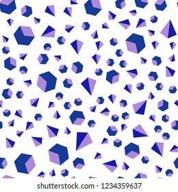 Dark Pink, Blue vector seamless, isometric cover with triangles, rectangles. Abstract gradient illustration with triangles, cubes. Design for textile, fabric, wallpapers.
