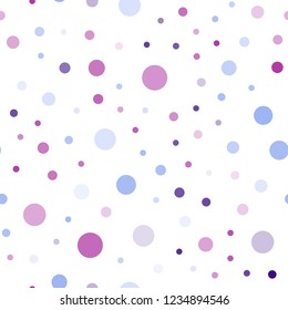 Dark Pink, Blue vector seamless layout with circle shapes. Blurred decorative design in abstract style with bubbles. Pattern for design of window blinds, curtains.