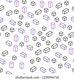 Dark Pink, Blue vector seamless, isometric background with rectangles. Modern abstract illustration with colorful rectangles. Design for wallpaper, fabric makers.