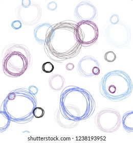 Dark Pink, Blue vector seamless background with bubbles. Modern abstract illustration with colorful water drops. Pattern for trendy fabric, wallpapers.