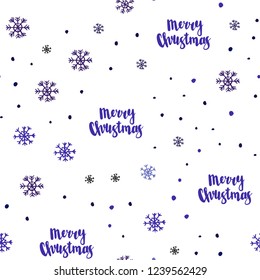 Dark Pink, Blue vector seamless texture with colored snowflakes. Shining colorful illustration with snow in christmas style. Pattern for design of window blinds, curtains.