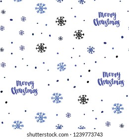 Dark Pink, Blue vector seamless cover with beautiful snowflakes. Shining colorful illustration with snow on abstract template. Trendy design for wallpaper, fabric makers.