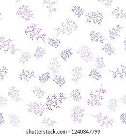 Dark Pink, Blue vector seamless doodle background with branches. Doodle illustration of leaves and branches in Origami style. Design for wallpaper, fabric makers.
