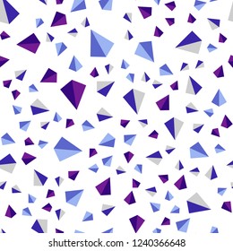 Dark Pink, Blue vector seamless, isometric texture with triangular style. Abstract gradient illustration with triangles. Pattern for trendy fabric, wallpapers.