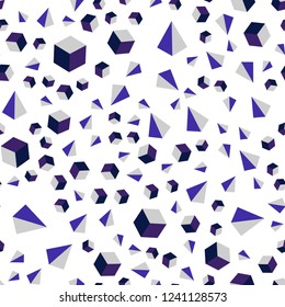 Dark Pink, Blue vector seamless, isometric layout with rectangles, triangles. Illustration with colorful triangles, rectangles. Design for wallpaper, fabric makers.