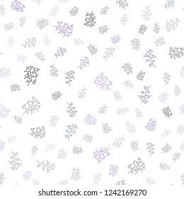 Dark Pink, Blue vector seamless elegant background with leaves, branches. Decorative design in Indian style on white background. Pattern for design of window blinds, curtains.