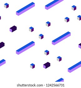Dark Pink, Blue vector seamless, isometric cover in polygonal style. Modern abstract illustration with colorful rectangles. Template for business cards, websites.