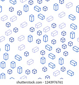 Dark Pink, Blue vector seamless, isometric backdrop with rhombus. Rectangles on abstract background with colorful gradient. Texture for window blinds, curtains.