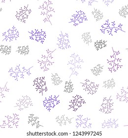 Dark Pink, Blue vector seamless elegant template with branches. Colorful abstract illustration with leaves in doodle style. Pattern for trendy fabric, wallpapers.
