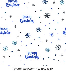 Dark Pink, Blue vector seamless cover with beautiful snowflakes. Glitter abstract illustration with crystals of ice. Pattern for trendy fabric, wallpapers.