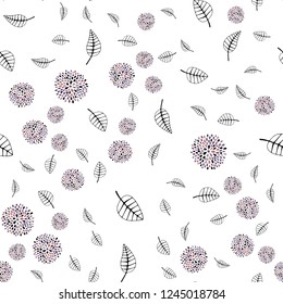 Dark Pink, Blue vector seamless doodle pattern with leaves, flowers. Modern abstract illustration with leaves and flowers. Pattern for trendy fabric, wallpapers.