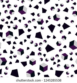 Dark Pink, Blue vector seamless, isometric backdrop with lines, rhombus. Glitter abstract illustration with squares, lines. Pattern for trendy fabric, wallpapers.