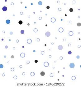 Dark Pink, Blue vector seamless cover with spots. Blurred decorative design in abstract style with bubbles. Pattern for trendy fabric, wallpapers.