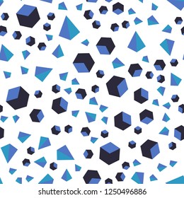 Dark Pink, Blue vector seamless, isometric backdrop with lines, rhombus. Abstract gradient illustration with triangles, cubes. Pattern for trendy fabric, wallpapers.
