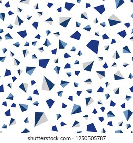 Dark Pink, Blue vector seamless, isometric pattern with polygonal style. Glitter abstract illustration with triangular shapes. Pattern for design of fabric, wallpapers.