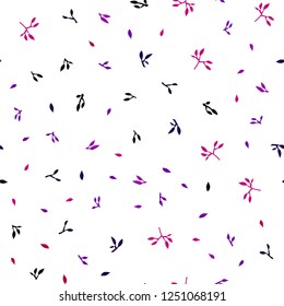 Dark Pink, Blue vector seamless natural pattern with leaves. Modern geometrical abstract illustration with leaves. Design for textile, fabric, wallpapers.