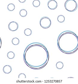 Dark Pink, Blue vector seamless pattern with spheres. Abstract illustration with colored bubbles in nature style. Design for textile, fabric, wallpapers.