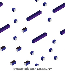 Dark Pink, Blue vector seamless, isometric background with rectangles. Rectangles on abstract background with colorful gradient. Texture for window blinds, curtains.