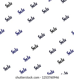 Dark Pink, Blue vector seamless pattern with sale signs. Colorful set of  percentage signs in simple style. Backdrop for mega promotions, discounts.