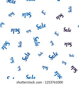 Dark Pink, Blue vector seamless texture with selling simbols. Gradient illustration with discount signs on white backdrop. Template for season sales, shopping ads.
