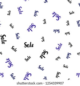 Dark Pink, Blue vector seamless cover with symbols of sales. Gradient illustration with discount signs on white backdrop. Design for business ads, commercials.