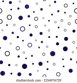 Dark Pink, Blue vector seamless texture with disks. Beautiful colored illustration with blurred circles in nature style. Pattern for design of window blinds, curtains.