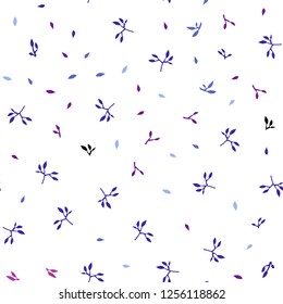 Dark Pink, Blue vector seamless abstract design with leaves. leaves on elegant natural pattern with gradient. Trendy design for wallpaper, fabric makers.