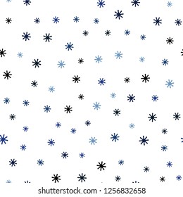 Dark Pink, Blue vector seamless pattern with christmas snowflakes. Shining colorful illustration with snow in christmas style. Template for business cards, websites.