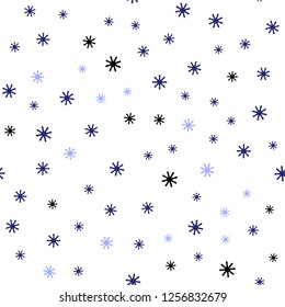 Dark Pink, Blue vector seamless texture with colored snowflakes. Shining colorful illustration with snow in christmas style. Design for textile, fabric, wallpapers.