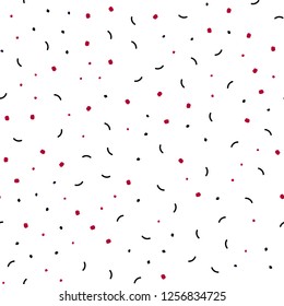 Dark Pink, Blue vector seamless backdrop with dots and lines. Abstract illustration with colorful discs and triangles. Trendy design for wallpaper, fabric makers.