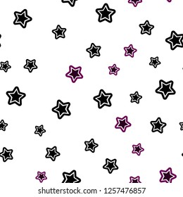 Dark Pink, Blue vector seamless cover with small and big stars. Blurred decorative design in simple style with stars. Texture for window blinds, curtains.