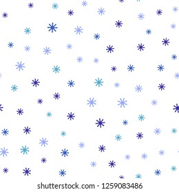 Dark Pink, Blue vector seamless template with ice snowflakes. Modern geometrical abstract illustration with snowflakes. Pattern for trendy fabric, wallpapers.