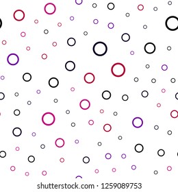 Dark Pink, Blue vector seamless template with circles. Blurred bubbles on abstract background with colorful gradient. Pattern can be used as texture of wallpapers.