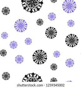Dark Pink, Blue vector seamless texture with colored snowflakes. Snow on blurred abstract background with gradient. Template for business cards, websites.