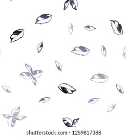 Dark Pink, Blue vector seamless doodle layout with leaves. A vague abstract illustration with leaves in doodles style. Template for business cards, websites.