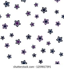 Dark Pink, Blue vector seamless texture with beautiful stars. Blurred decorative design in simple style with stars. Texture for window blinds, curtains.