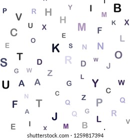 Dark Pink, Blue vector seamless texture with ABC characters. Shining colorful illustration with isolated letters. Pattern for trendy fabric, wallpapers.