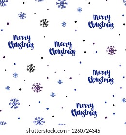 Dark Pink, Blue vector seamless background with xmas snowflakes. Shining colorful illustration with snow in christmas style. Trendy design for wallpaper, fabric makers.