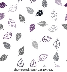 Dark Pink, Blue vector seamless elegant background with leaves. Glitter abstract illustration with doodles and leaves. Template for business cards, websites.