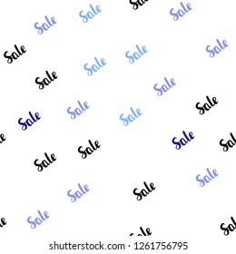 Dark Pink, Blue vector seamless texture with selling simbols. Gradient illustration with discount signs on white backdrop. Design for business ads, commercials.