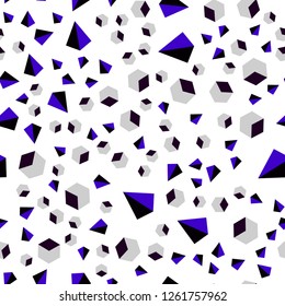 Dark Pink, Blue vector seamless, isometric background with triangles, cubes. Illustration with set of colorful triangles, squares. Template for business cards, websites.