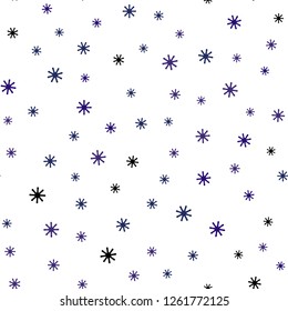 Dark Pink, Blue vector seamless pattern with christmas snowflakes. Glitter abstract illustration with crystals of ice. Texture for window blinds, curtains.