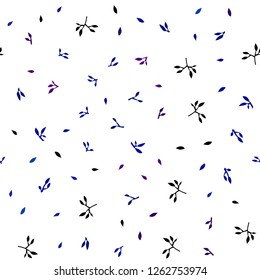 Dark Pink, Blue vector seamless elegant background with leaves. Brand new colored illustration in blurry style with leaves. Pattern for design of fabric, wallpapers.