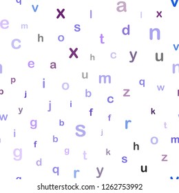 Dark Pink, Blue vector seamless template with isolated letters. Shining illustration with ABC symbols on abstract template. Design for wallpaper, fabric makers.