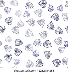 Dark Pink, Blue vector seamless elegant template with leaves. leaves on blurred abstract background with gradient. Design for textile, fabric, wallpapers.